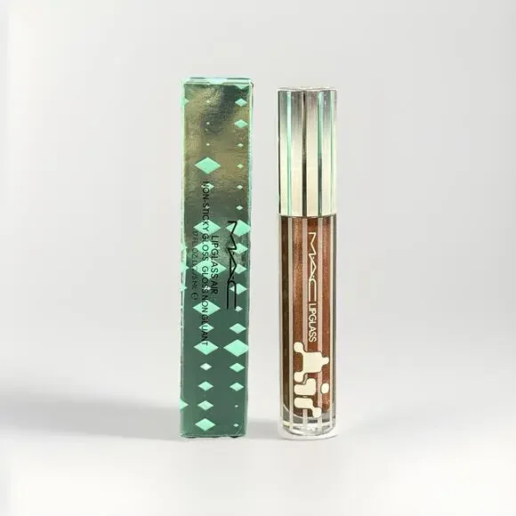 MAC Lipglass Air Non-Sticky Lip Gloss - TWINKLE TAUPE - NIB With 7 Blend Oils - Picture 2 of 7